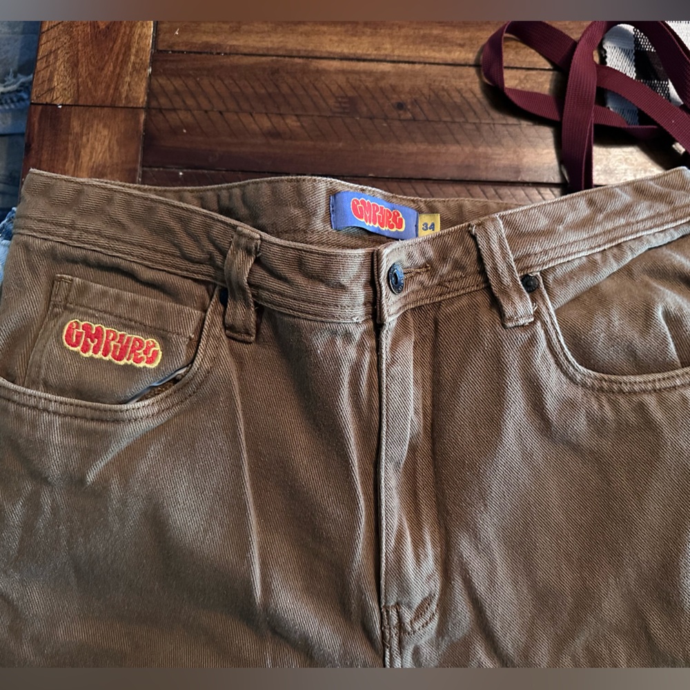 EMPYRE Brown/jean Pants with Logo Patch